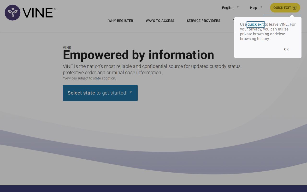 Virginia jail notification interface for Chesterfield County custody-status alerts